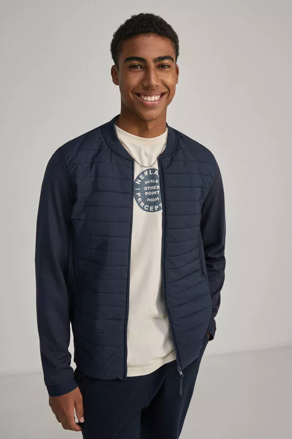 Bomber acolchada combinada