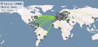 OpenFlights, mapa mundial de los vuelos comerciales