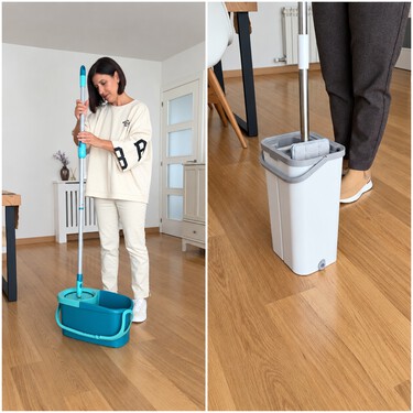 Eva Ruíz, experta en limpieza: "Para limpiar el suelo de madera, echo un chorrito de oxígeno activo en el agua de fregar"