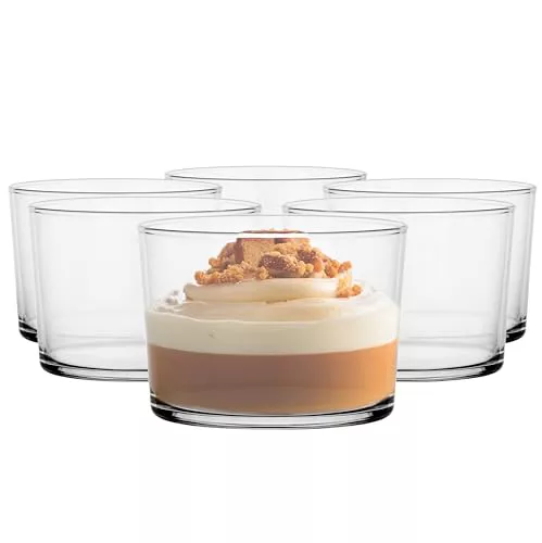 Glasmark KROSNO 1992 Juego De 6 Tazas De Postre En Vidrio Transparente Vasos De Postre Aptos Para Lavavajillas 170 ml