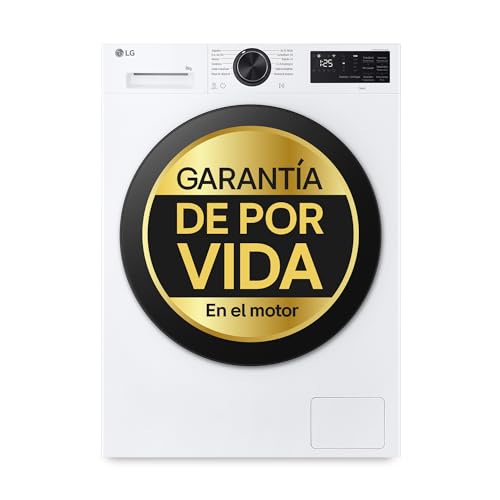 LG F2X50S8TLB - Smart Washing Machine, 9kg, AI Direct Drive, TurboWash 360º, 1200rpm, Reduced depth, 30% more efficient than A, Series 500, White