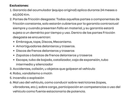 Exclusiones Garantia