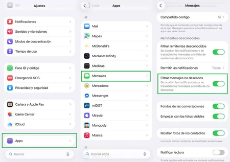 Filtrado Mensajes Spam
