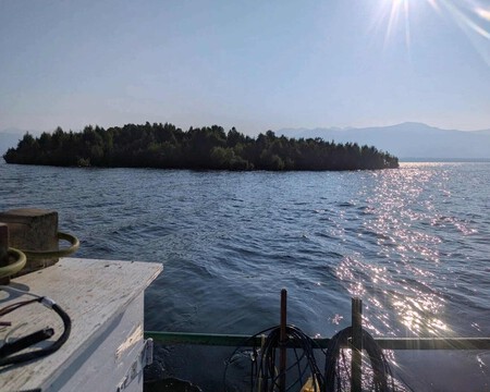 La isla fue avistada por primera vez en el lago Williston a finales de julio.