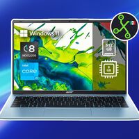 Laptop barata con Windows 11 y 8 GB de RAM. Tiene ranura de microSD para ampliar la memoria 
