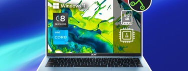 Laptop barata con Windows 11 y 8 GB de RAM. Tiene ranura de microSD para ampliar la memoria 