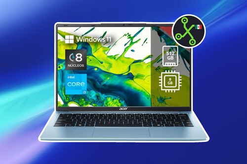 Laptop barata con Windows 11 y 8 GB de RAM. Tiene ranura de microSD para ampliar la memoria