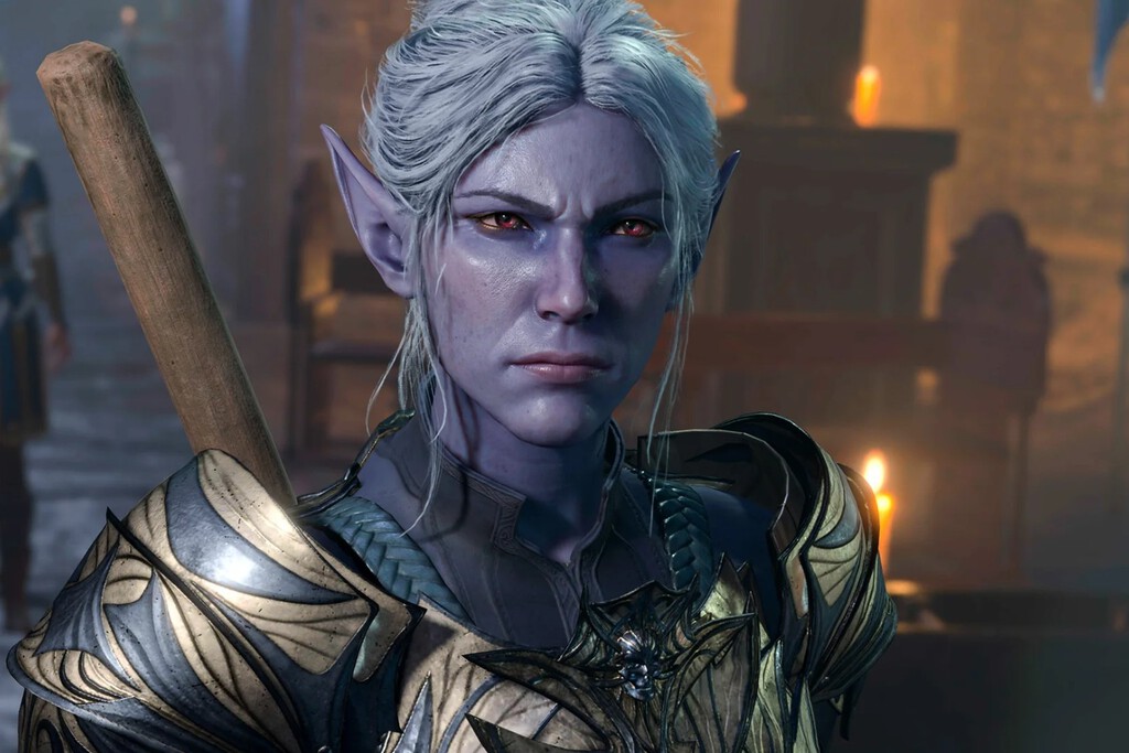 Personaje de Baldur's Gate 3 en perspectiva de cámara