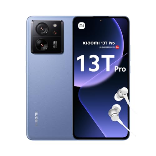 Xiaomi 13T Pro - Smartphone de 12+512GB, Cámara Leica, Pantalla 6.67" AMOLED CrystalRes 1,5K+144Hz, Mediatek Dimensity 9200+, Carga Turbo 120W, 5000mAh, Azul alpino (Versión ES)