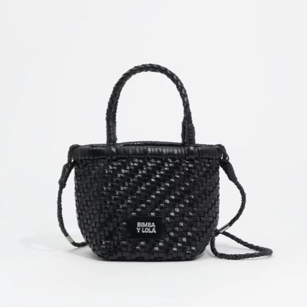 Bandolera de mujer bandolera mini piel trenzada - Bimba y Lola - Negro

