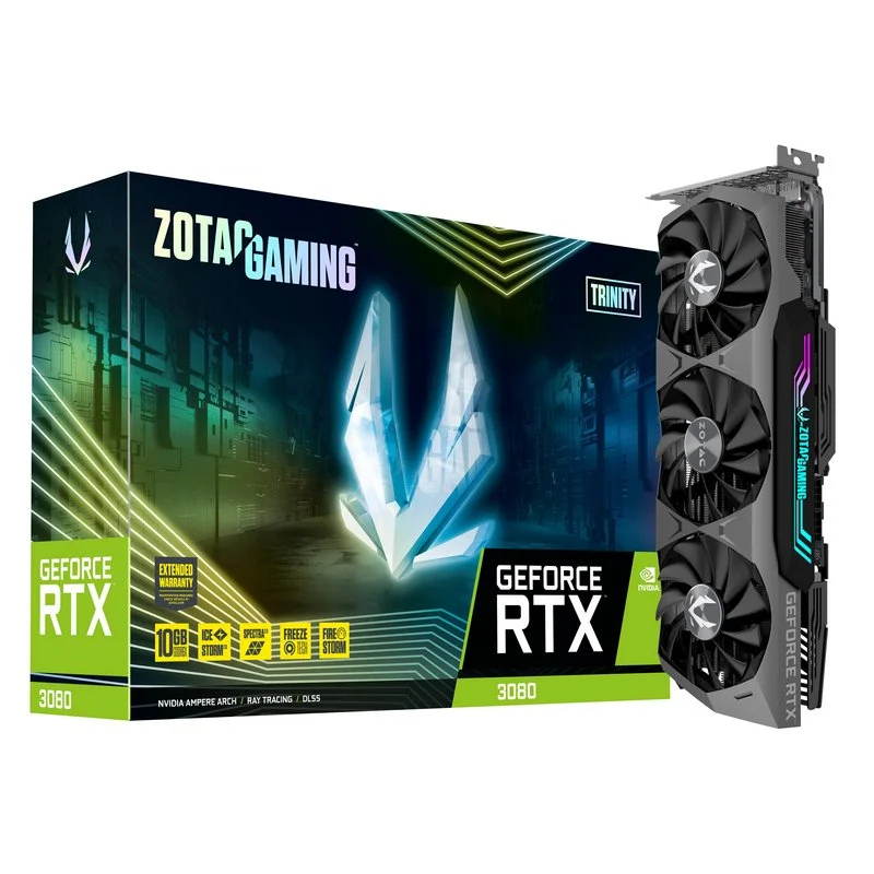 Zotac Gaming GeForce RTX 3080 Trinity LHR 10GB GDDR6X - Tarjeta gráfica (PCIe 4.0, HDMI 2.1, DP 1.4a, 750W)