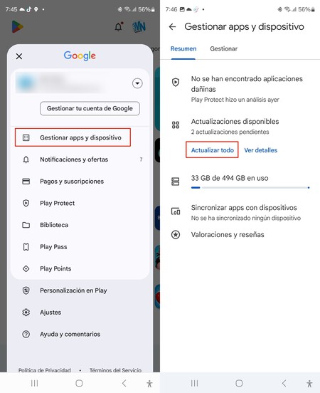 Actualizaciones al día