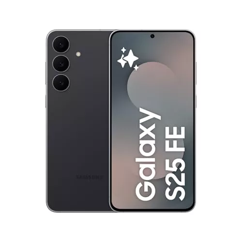 Samsung Galaxy S25 FE 512GB, Teléfono Móvil con IA, Marco Ligero 7,5mm, Pantalla FHD+ 6,7", Cámara 50MP, Exynos 2400, 8GB RAM, Garantía Fabricante 3 Años+1 Año Extra, Negro Intenso (Versión Española)