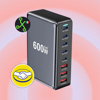 Este cargador tiene tanta potencia que puede cargar tu varios celulares, laptops y hasta tablets al mismo tiempo