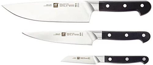 ZWILLING Juego de cuchillos Pro de 3 piezas, acero inoxidable, plata/negro, 48 x 38 x 28 cm