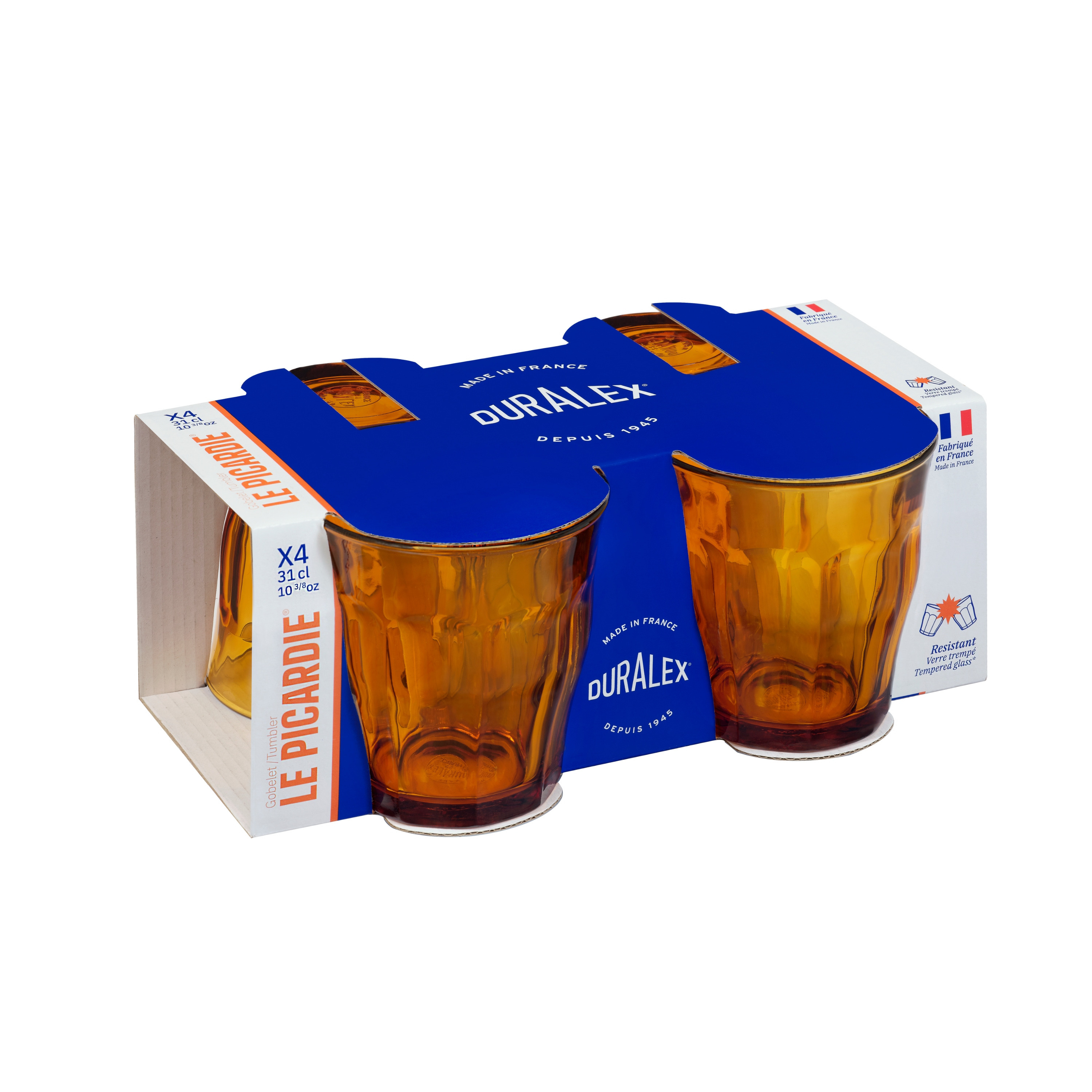 Juego de 4 vasos de agua bajos Picardie Duralex