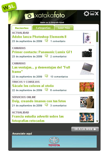 Xataka Foto y WeblogsSL en tu escritorio