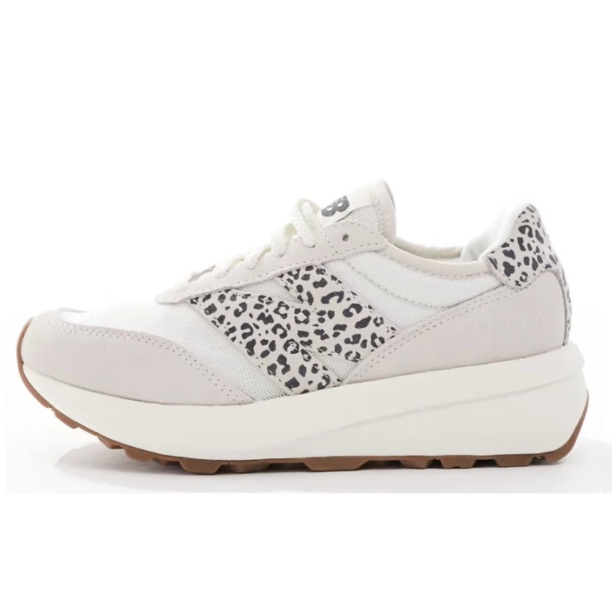 Zapatillas de deporte blanco hueso con estampado de leopardo 370 de New Balance