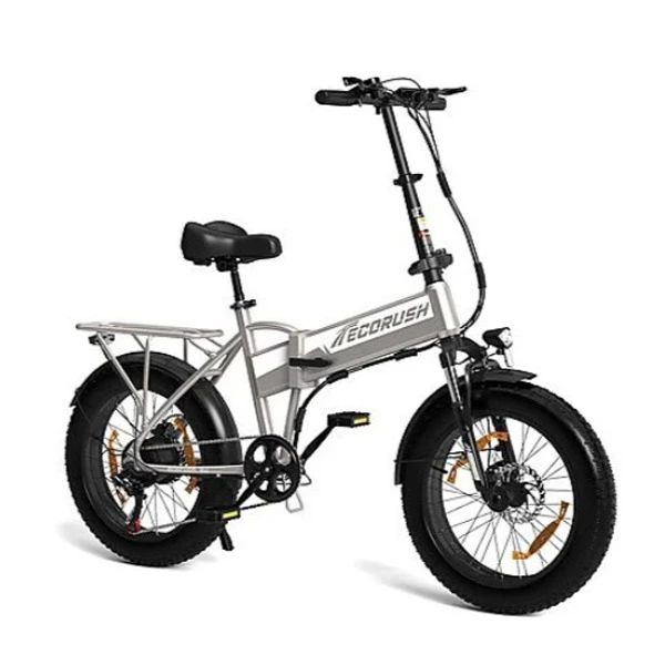 Bicicleta plegable - ECORUSH ER10S, Bicicleta eléctrica con pedaleo, 250W, Gelb