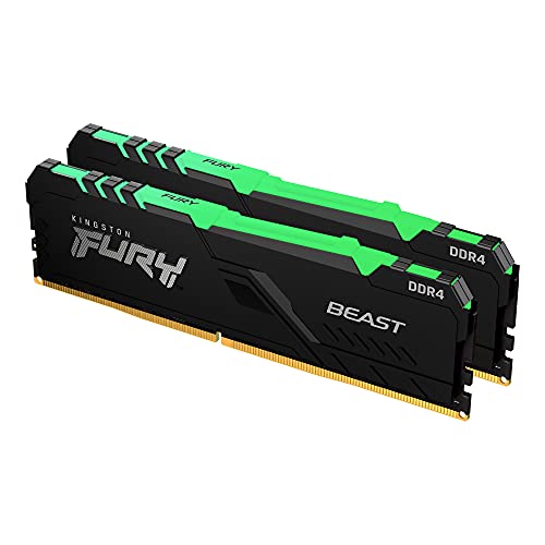Kingston FURY Beast RGB 16GB (2x8GB) 3200MT/s DDR4 CL16 Memoria para Ordenadores de sobremesa Kit de 2 KF432C16BBAK2/16