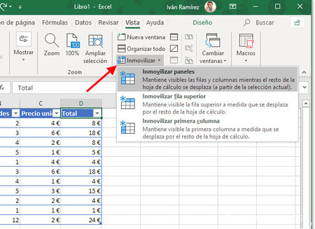 Precaución Excavación excel inmovilizar fila punto final estudiar en caso