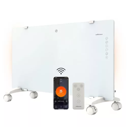 Mellerware Radiador Convector Eléctrico 2000 W Cristal Control Inteligente 