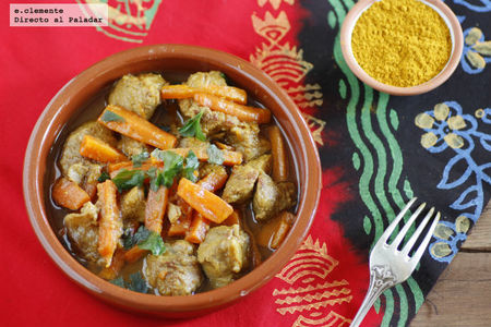 Tajine de ternera con zanahorias y Ras El Hanout. Receta