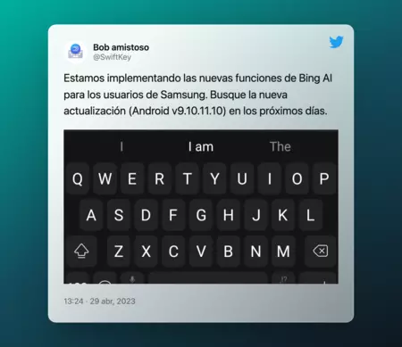 Microsoft Swiftkey によるツイート
