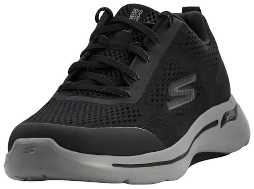 Skechers Go Walk Arch Fit Idyllic, Zapatillas Hombre, Negro Textil Sintético, 44 EU