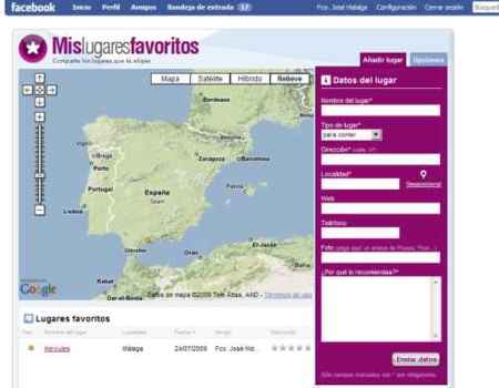 Mis lugares favoritos, red social distribuida de recomendación de lugares