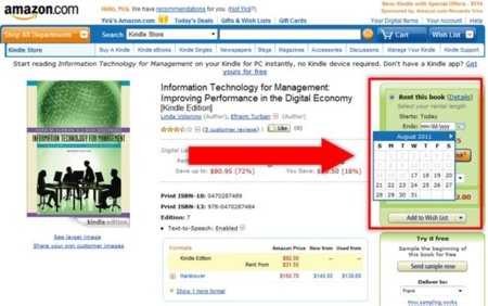 Amazon lanza servicio de alquiler de textos escolares para Kindle