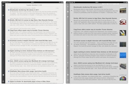 Era inevitable: Reeder carga contra MobileRSS HD por plagiar su interfaz