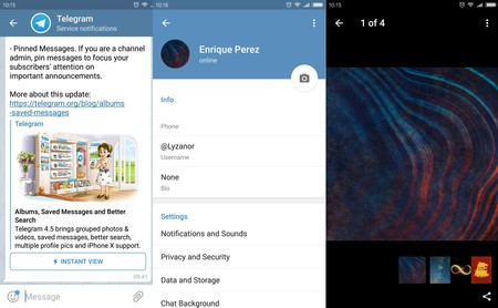 Telegram 4.5: probamos los álbumes de fotos, mensajes guardados y la búsqueda mejorada
