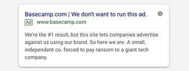 Los anuncios en Google son una "estafa" y un "chantaje" para Basecamp: "No queremos poner este anuncio"