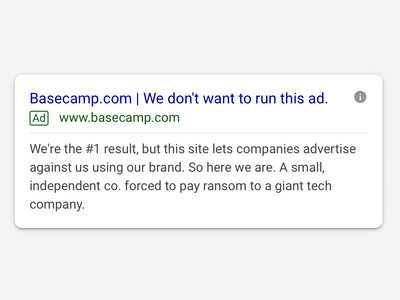 Los anuncios en Google son una "estafa" y un "chantaje" para Basecamp: "No queremos poner este anuncio"
