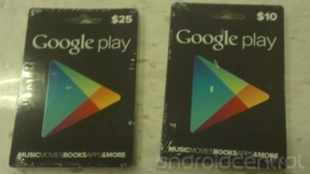 Las 'tarjetas regalo' de Google Play hacen acto de presencia