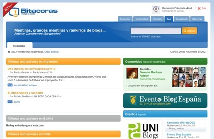 Bitacoras.com se lava la cara