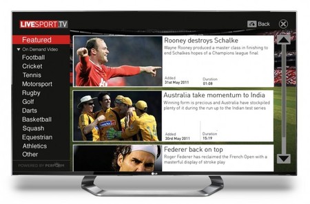 Livesport.Tv, la aplicación de LG para ver deporte bajo demanda en tu Smart TV