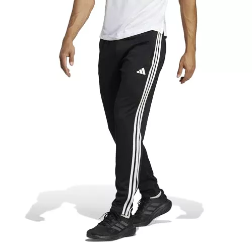 adidas Hombre Train Essentials 3-Stripes Training Pants, Black/White, L