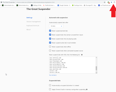 The Great Suspender Google Chrome Extension