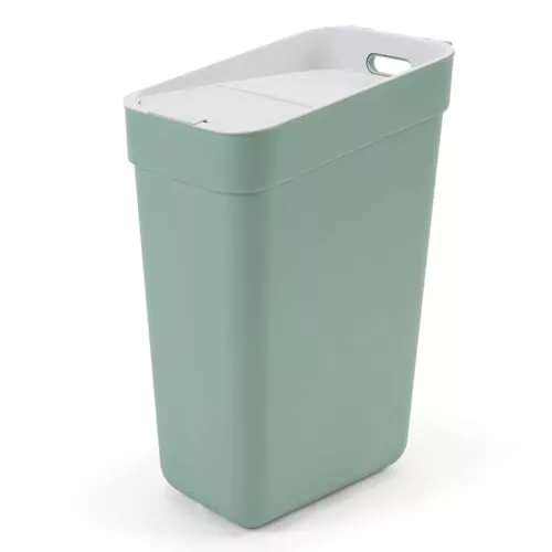 Curver - Cubo de basura y reciclaje Ready To Collect 30L, Con soporte para pared o puerta, Ideal para Cocina o cuarto de baño, Color verde