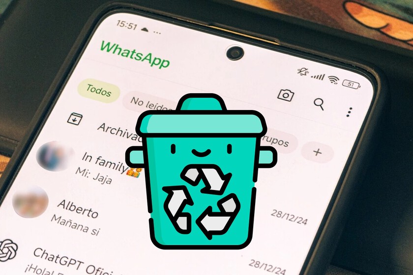 La papelera de WhatsApp no existe, pero yo he conseguido borrar 3GB de basura de la app solo metiendo mano a esta pantalla