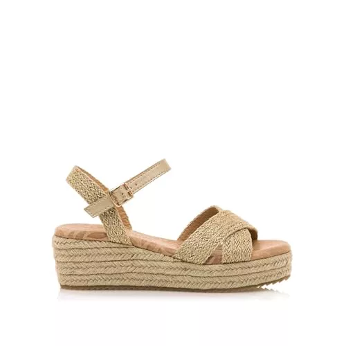 MTNG Sandalias de cuña Mujer Sandalias de cuña Lita 59553 Mujer | Sandalias de cuña Casual | Cierre con Hebilla | 59631 | Yute Oro 251