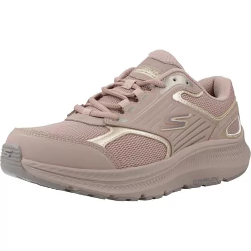 Skechers Tenis Go Run Consistent 2.0 para Mujer, Cuero marrón Claro Ribete Dorado, 38 EU