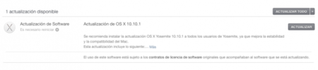 OS X Yosemite 10.10.1, taza y media de actualizaciones