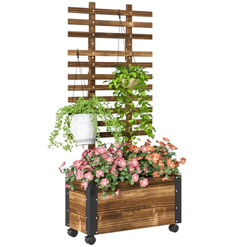 Outsunny Jardinera Exterior Grande de Madera 