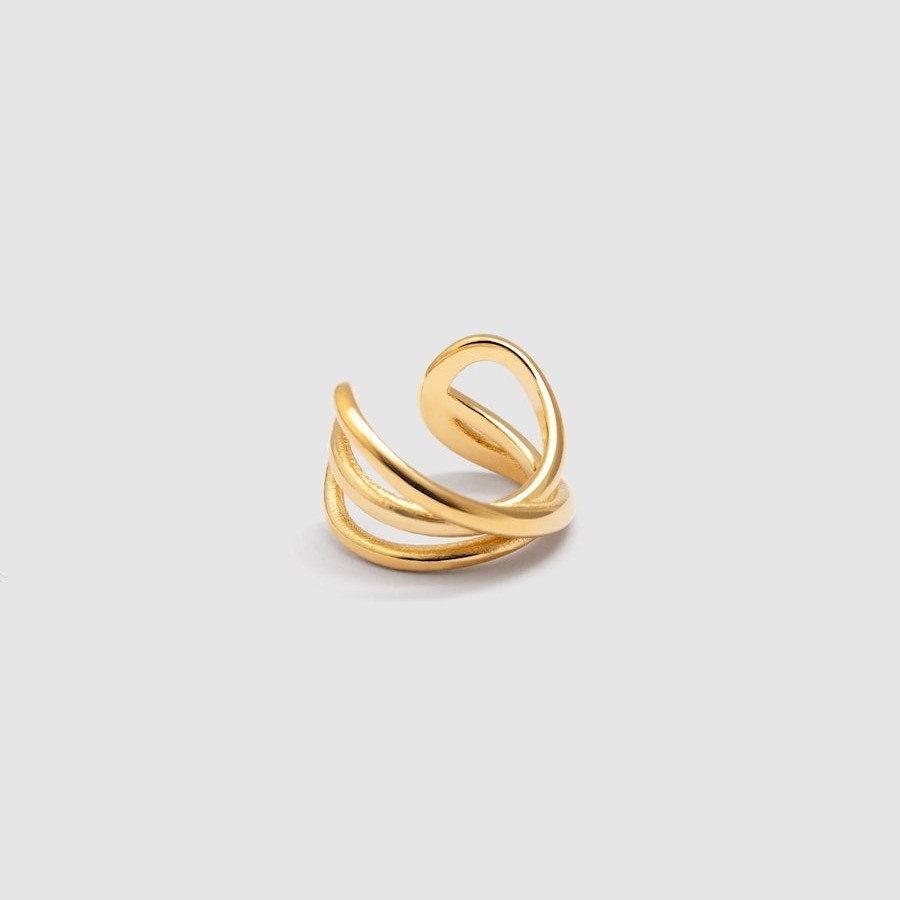 Singularu
Piercing Ear Cuff Triple Cross de aleación de metales bañado en oro