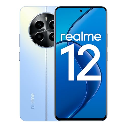realme Teléfono Móvil 12 4G 8+256 GB,Procesador Qualcomm Snapdragon 685,Pantalla AMOLED ultrafluida de 120 Hz, Sony LYT-600 OIS Portrait Camera,Gran batería de 5000 mAh,Azul,sin Adaptador