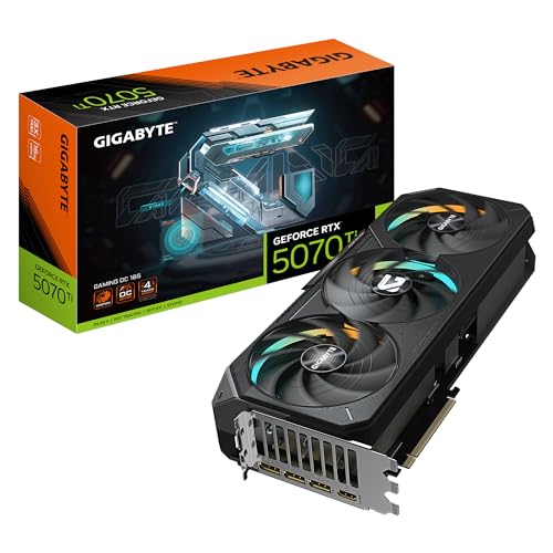 GIGABYTE GeForce RTX 5070 Ti Gaming OC 16G Tarjeta Gráfica - 16GB GDDR7, 256 bits, PCI-E 5.0, 2588 MHz Core Clock, 3 x DP 2.1a, 1 x HDMI 2.1b, NVIDIA DLSS 4, GV-N507TGAMING OC-16GD
