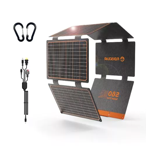 Paneles Solares de 60w, Cargador Solar Plegable Portátil IP67